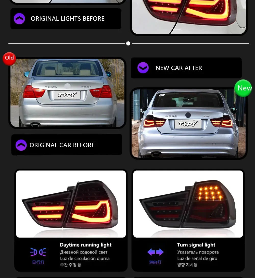TYPY Car Lights For BMW 3 Series E90 Taillights 2009-2012 LED Projetor Tail Lamp Daytime Running Light Automotive Accessories