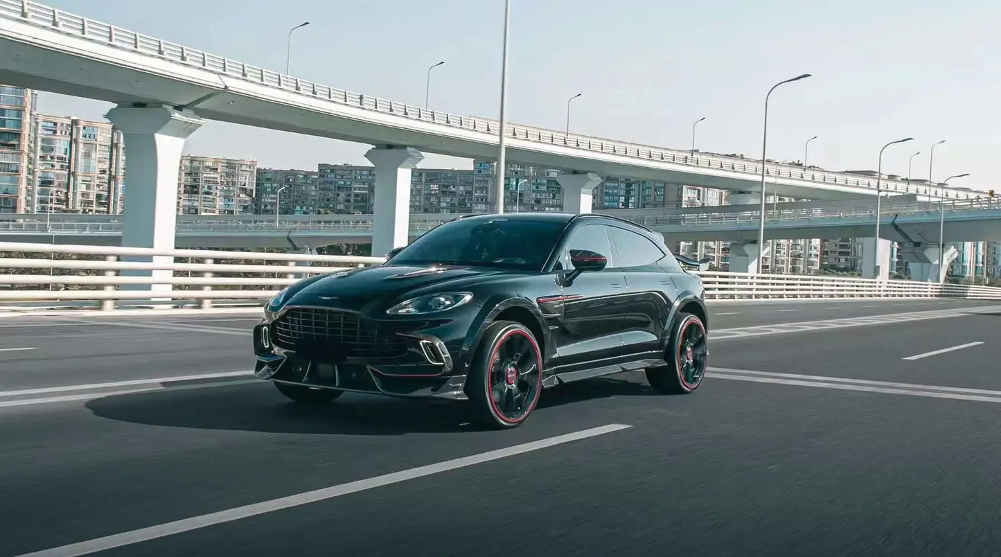 Dry Carbon Fiber Material For Aston Martin DBX Upgrade Mansori Style Body Kit Front Lip Tuyere Wheel Eyebrow Side Skirts