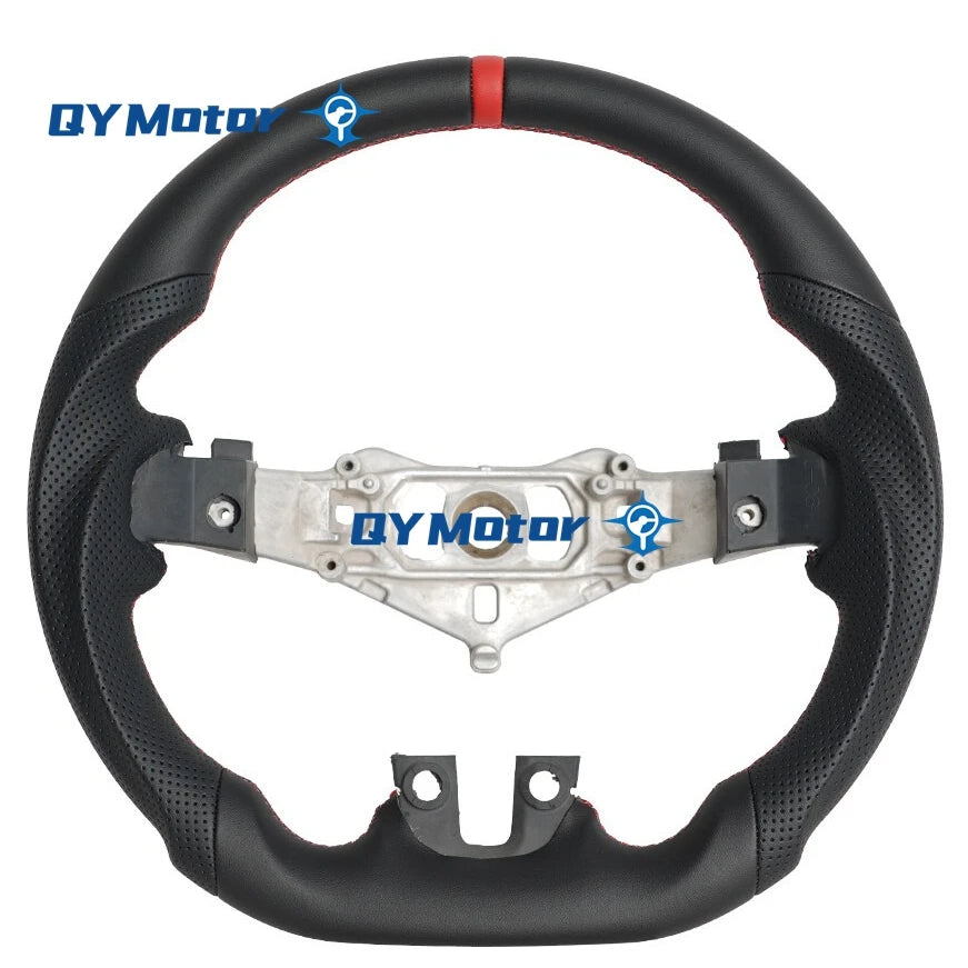 Real Carbon Fiber Steering Wheel For Dodge Charger Challenger Durango 2011-2014 Perforated Leather Red Stripe