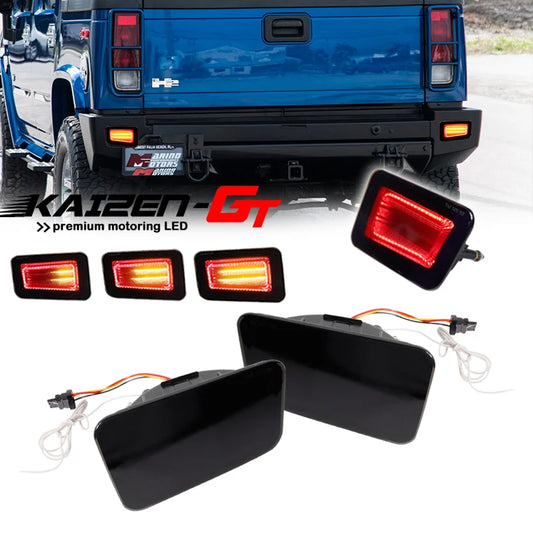 Red LED Car Rear Bumper Reflector Light For 2005-2009 Hummer H2 Rear Fog Light, Brake Tail Lights and Dynamic Turn Signal Light