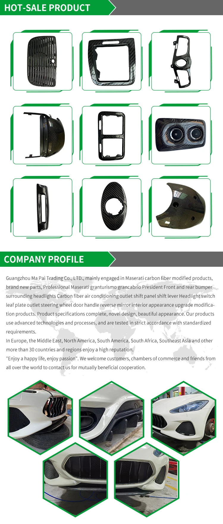 Maserati GranTurismo GranCabrio MC Stradale GTS Tuning Modified Carbon Fiber Steering wheel upright upper and lower trim panels