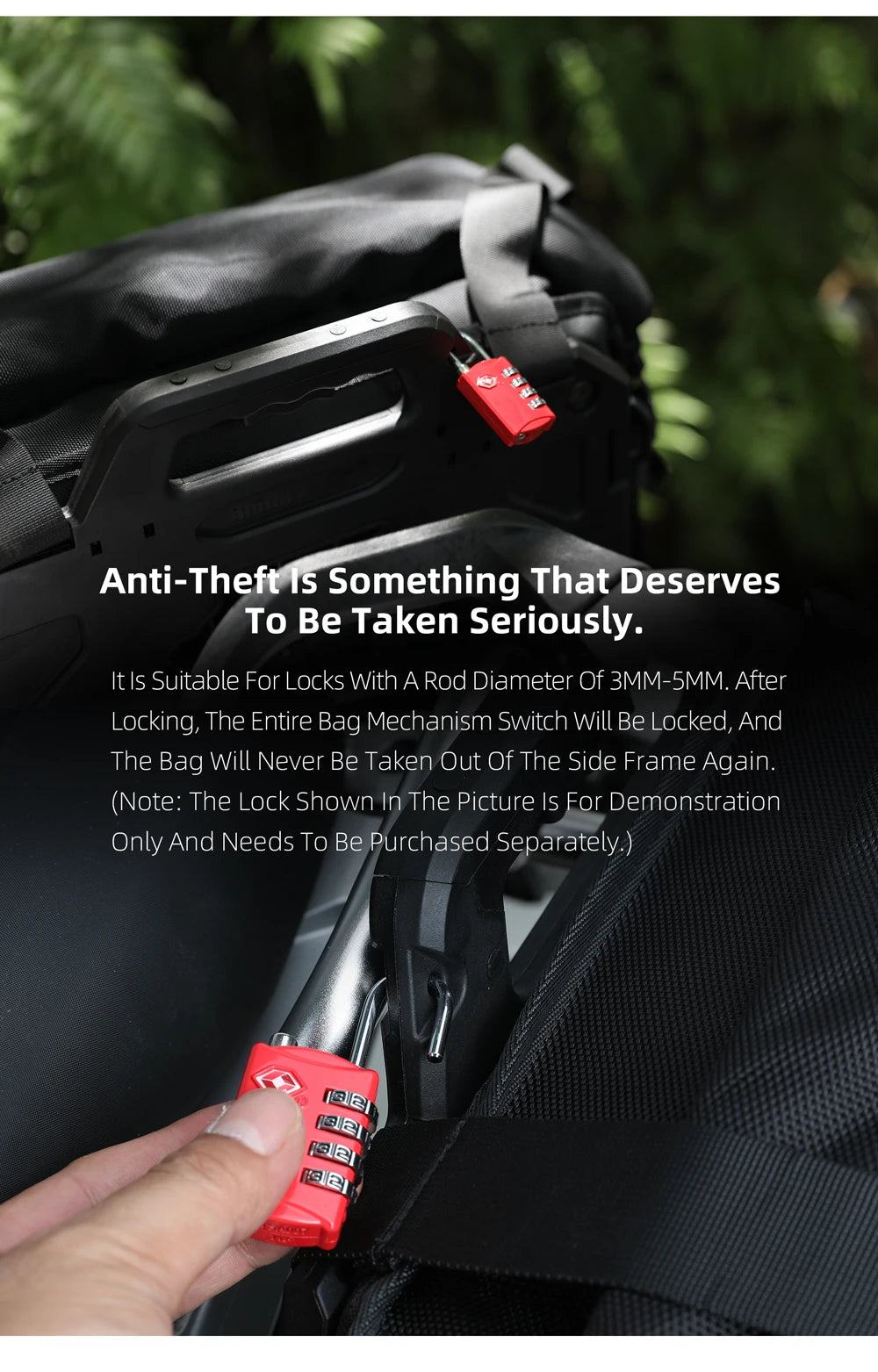 Rhinowalk Motorcycle Side Bag 35L Waterproof Quick Release Saddle Bag For BMW R1300GS R1250GS R1200GS S1000XR Motorbike Luggage