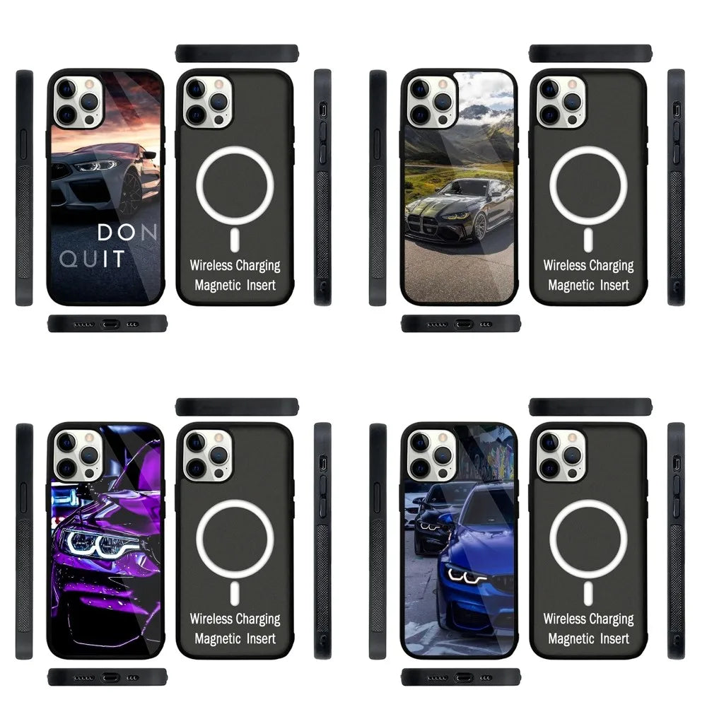 Color: Beige, Material: PU - Blue Red Car for B-BMW   Phone Case Strong Magnetic For IPhone 15,14,13,Pro,Max,Plus,11,12,Mini For Magsafe Wireless Charging - Premium Mobile Phone Accessories from NoEnName_Null - Just $10.99! Shop now at Rapidvehicles