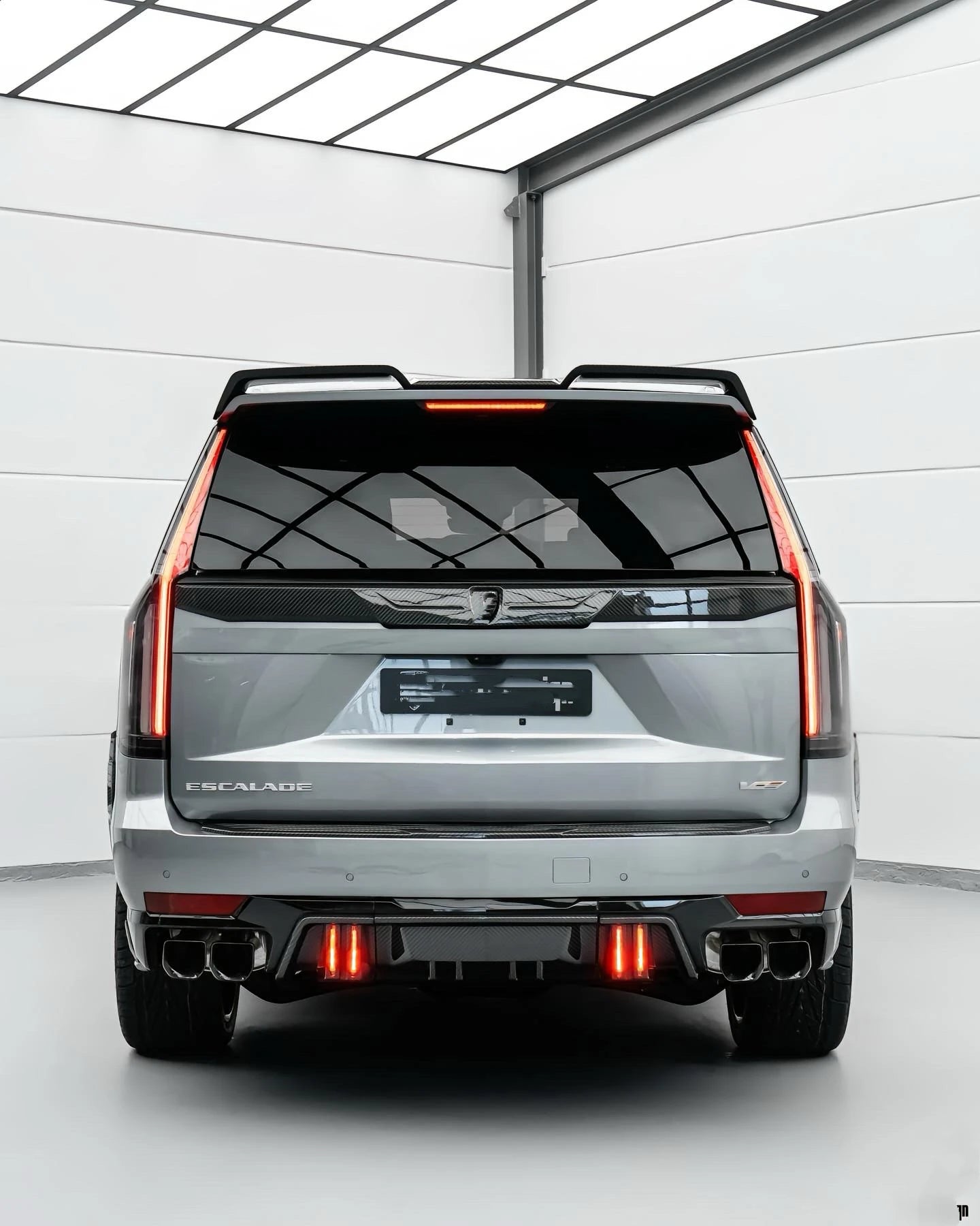 for Cadillac Escalade Upgrade  LD Style Carbon Fiber Wide Body Kit with New Front Lip Rear Diffuser Spoiler Hood Grill