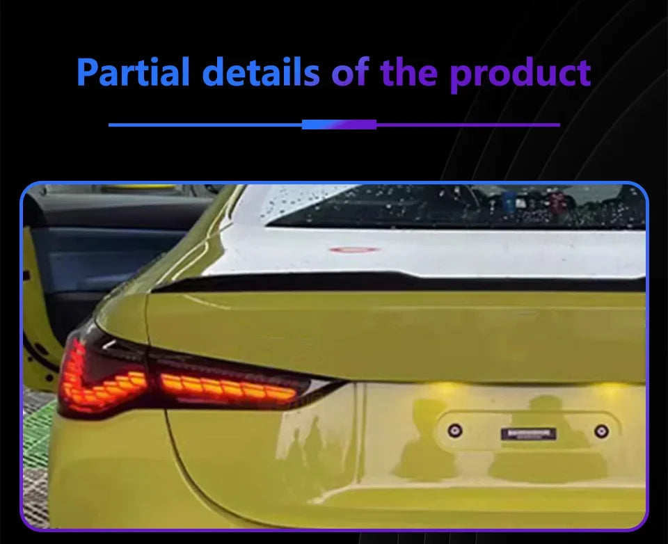 Car Taillights for Bmw 4 Series 2020-2023 Led Auto Back Lamps Assembly Upgrade Dragon Scale Design Style Turn Signal Accessories