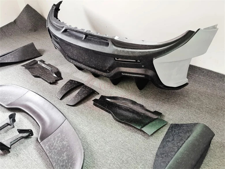 Forged semi-carbon fiber 600LT style front Rear bumper side skirt spoiler rear hood exhaust for McLaren 540C 570S Upgrade 600LT