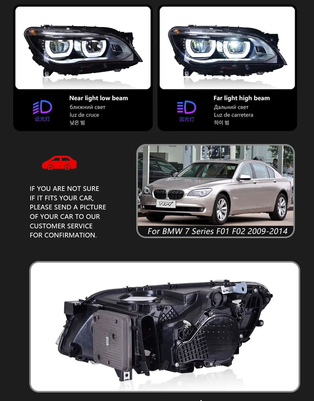 Car Headlights For BMW 7 Series F01 F02 2009-2014 LED Car Lamps Daytime Running Lights Dynamic Turn Signals Car Accessories