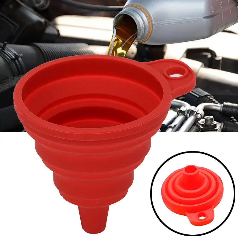 Color: Red - Collapsible Silicone Car Engine Funnel for Alfa Romeo 147 156 159 Giulietta Mito Giulia Stelvio Brera GT - Premium Exterior Accessories from NoEnName_Null - Just $5.96! Shop now at Rapidvehicles