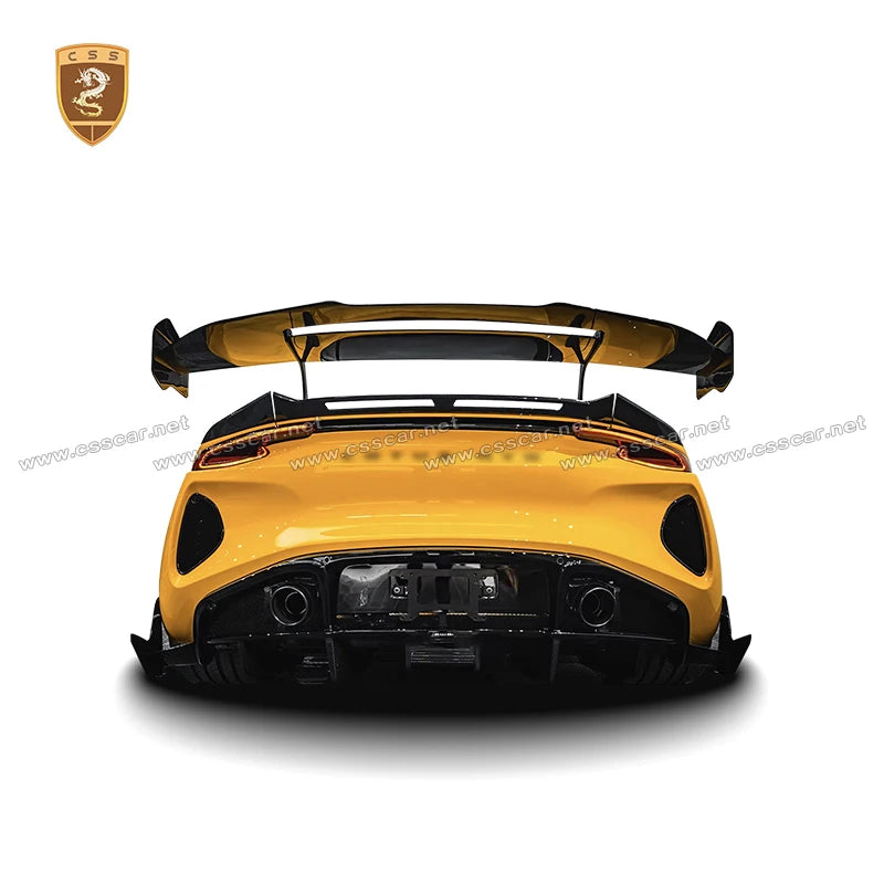 CSS Design Dry Carbon Fiber High Tail Wing Car Accessory For Lotus Emira MK 2 Style Auto Rear Bumper Trunk Roof Spoiler Brackets