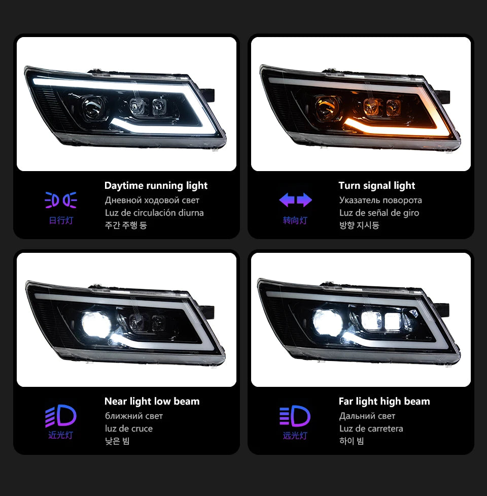 AKD Car Styling for Dodge JCUV Journey 2009-2016 LED Headlight Fiat Freemont LED DRL Hid Angel Eye Bi Xenon Beam Accessories