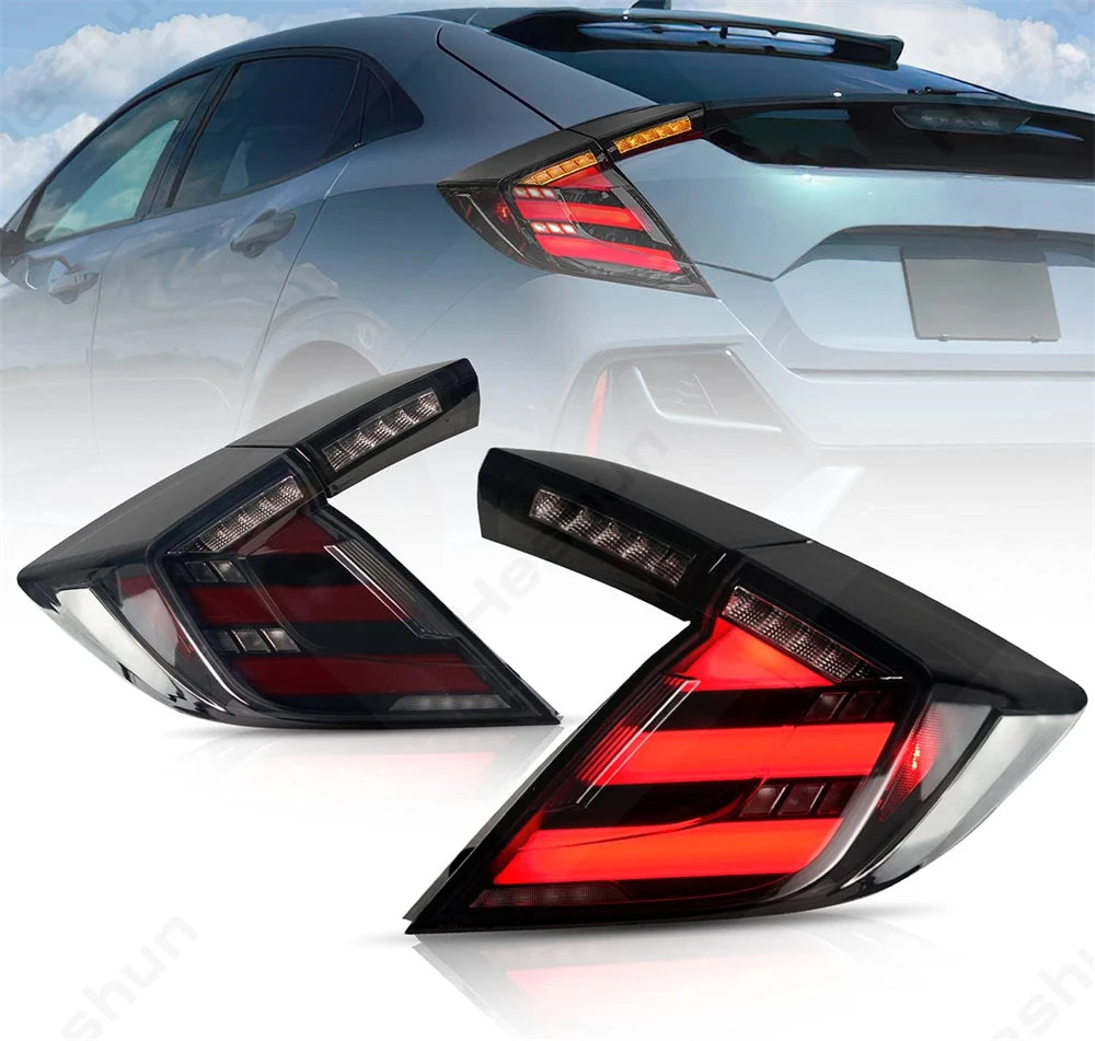 Taillights For Honda Civic Hatchback/Type R 2016-2022 FK7 FK8 10th Gen Tail Lamp Rear Fog Light LED Sequential Signal Assembly