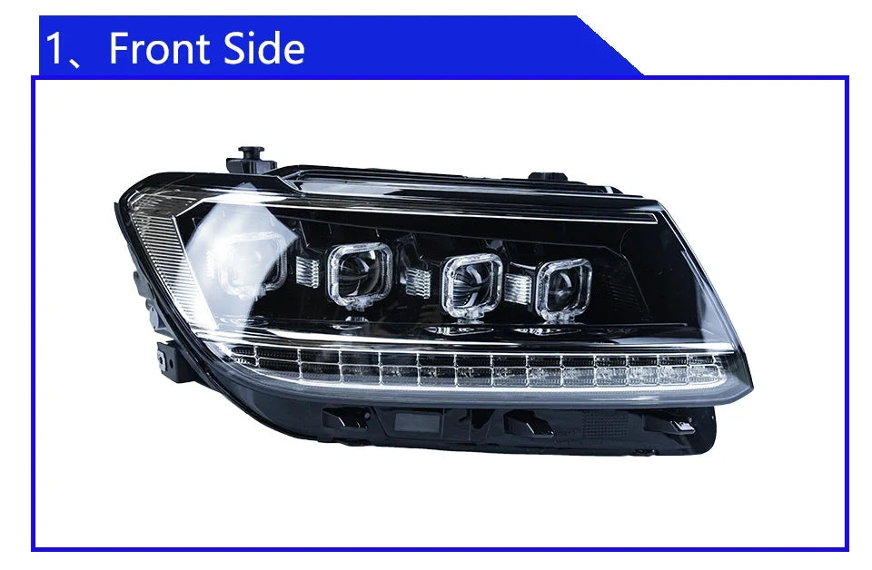 Car Front Lamps for VW Tiguan L 2017-2021 LED Auto Headlights Assembly Upgrade Bugatti Style 4 Projector Lens Accessories