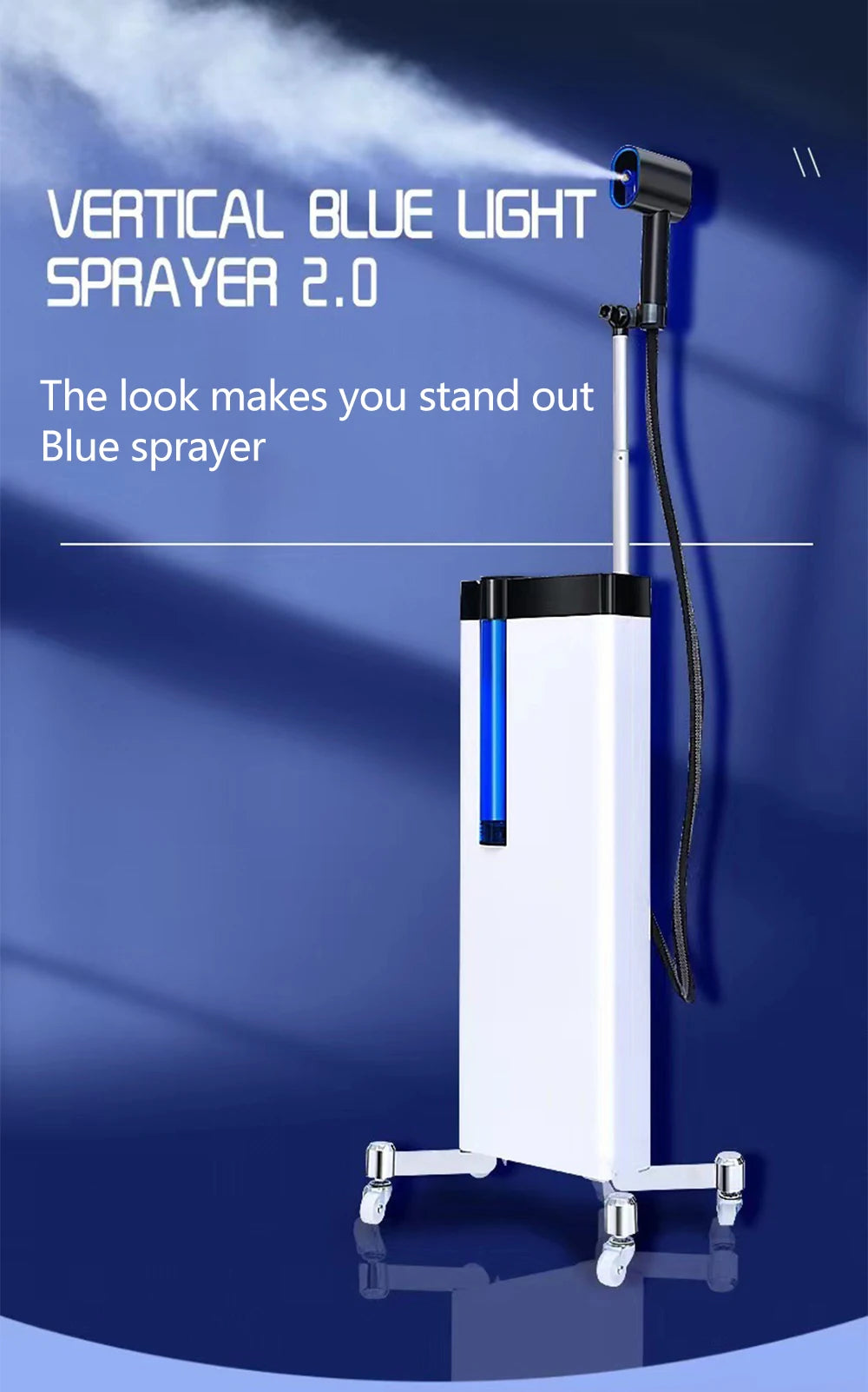 Humidifier Facial 2 In 1 Shampoo Hair Steamer Rolling Stand Hooded Hair Dyeing Coloring Perming Conditioning Salon Spa Steamer