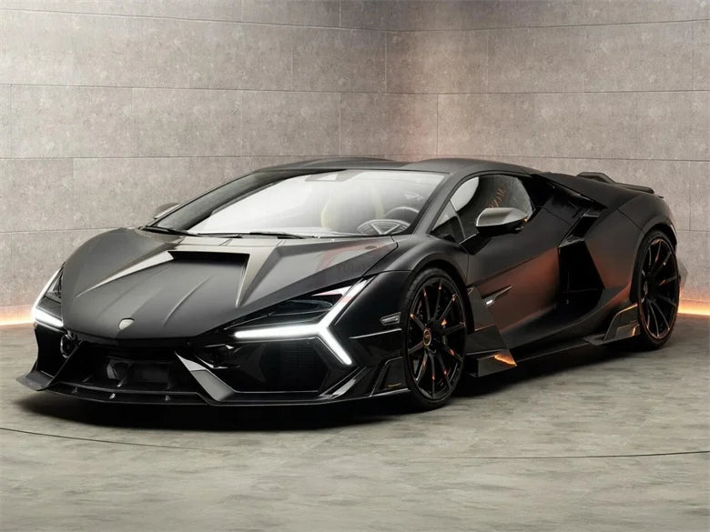 For Lamborghini Revuelto Upgrade M Style Dry Carbon Fiber Front Lip Side Skirt Rear Diffuser Hood Rear Spoiler