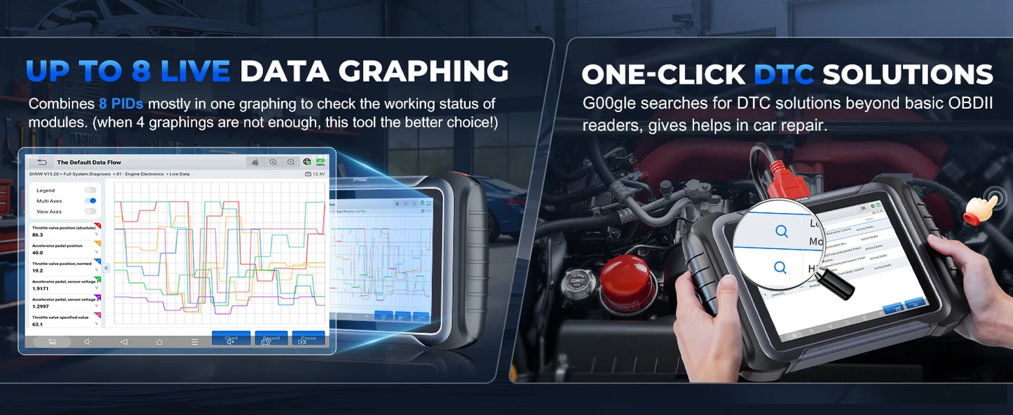 XTOOL D8S Car Diagnostic Tools Bidirectional Scan Tool Automotive Scanner ECU Coding Key Programming 42+ Services Topology Map