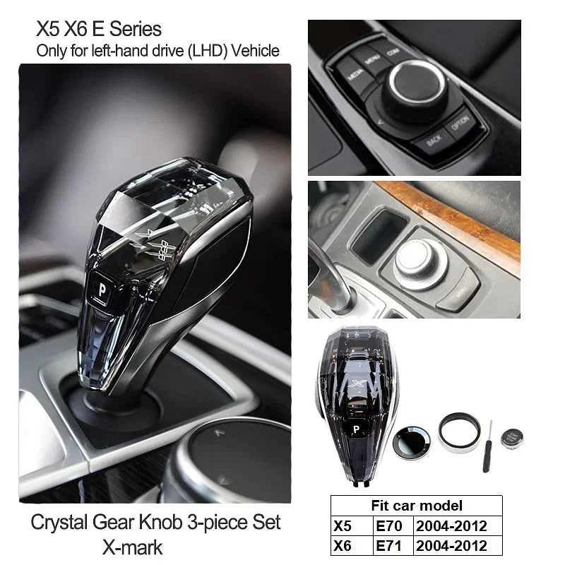 Color Name: GRAY - Crystal Gear Shift Lever Knob Set for BMW  X5 Series G05 E70 F15  X6 Series G06 E71 F16 X7 G07 3 Series G20 X3 G01 X4 G02 - Premium Interior Parts from NoEnName_Null - Just $212.80! Shop now at Rapidvehicles