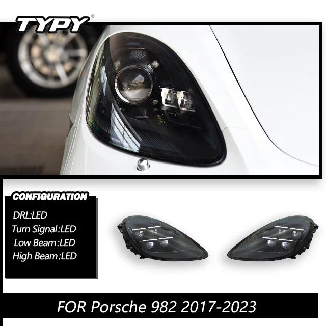 TYPY Car For Porsche Cayman 718 982 Headlight 2013-2023 Upgrade Modified New DRL Dynamic Turn Signal LED light Auto Accessories