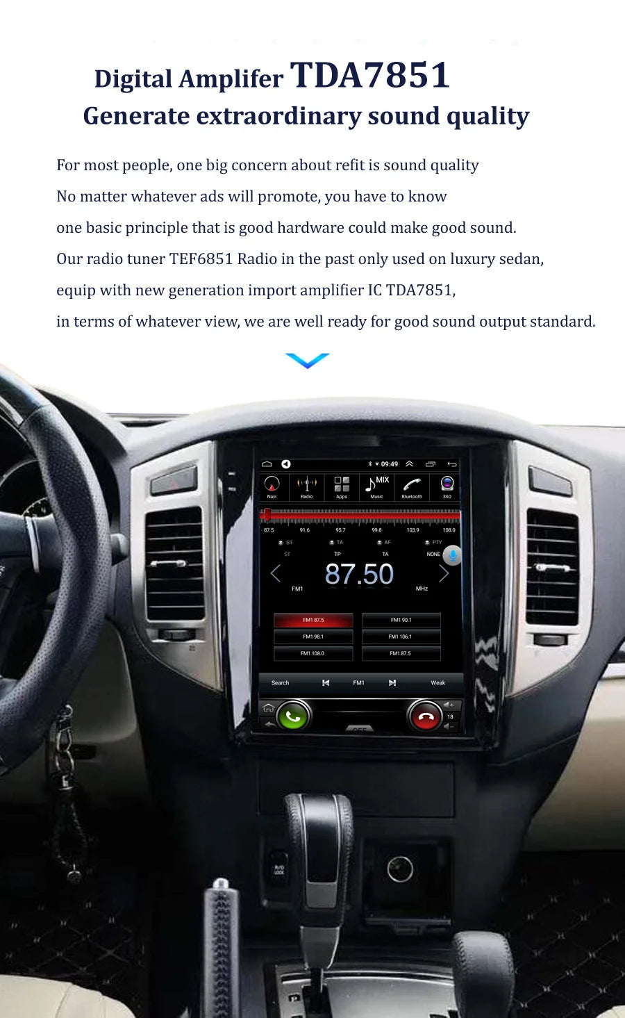 Carplay For Dodge Durango 2012 - 2019 Android13 Car Stereo Car Radio with touch Screen Radio Player Car GPS Navigation Head Unit