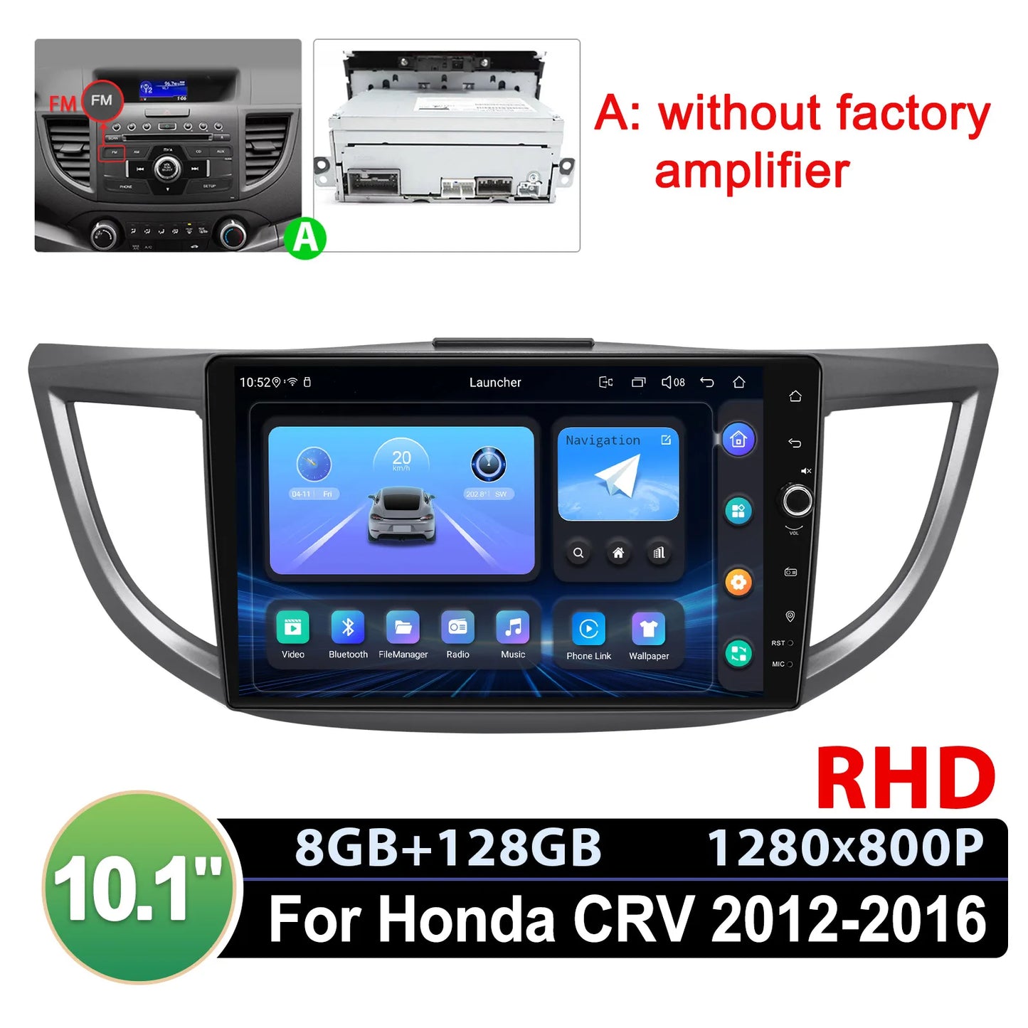 JOYING 10.1"Android 13.0 Car Stereo Radio Multimedia Playere Head Unit With Apple Carplay Android Auto For Honda CRV 2012-2016