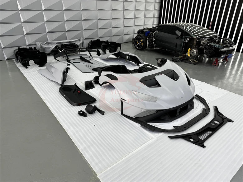 Dry Carbon Fiber STO Style For Lamborghini Huracan LP580 LP610 EVO Bumper hood side skirt spoiler door panel mirror exhaust