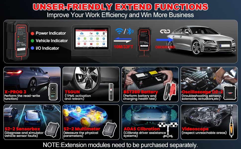 Launch X431 PRO V5.0 Car Diagnostic Tools ECU Online Coding Active Test Car Diagnostic Tools CAN FD 36 Resets Car Auto scanner