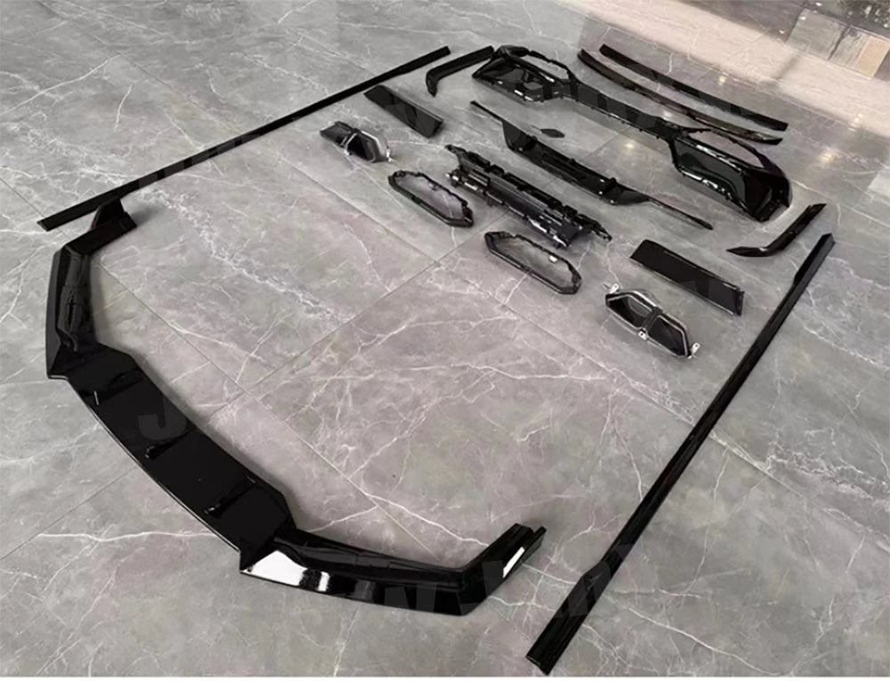 ABS Body Kits Three section Front Lip Rear Lip Top Wing Tail Wing Side Skirt Black Throat for BMW 7 Series G70 Sport 2023+