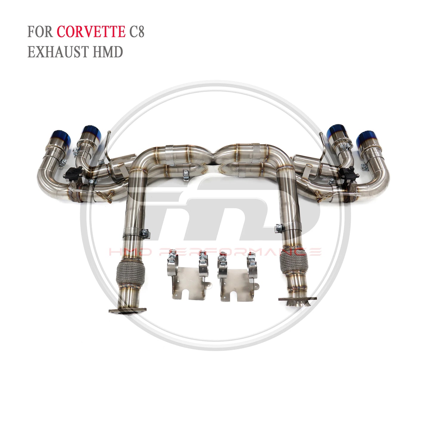 HMD brushed stainless steel High performance exhaust system Performance Chevrolet C8 Auto parts modified electronic valves