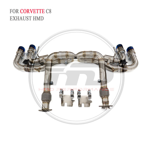 HMD brushed stainless steel High performance exhaust system Performance Chevrolet C8 Auto parts modified electronic valves