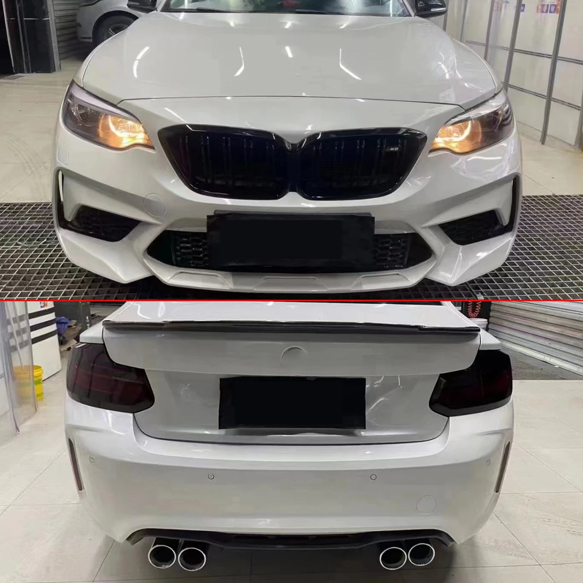 Bodykits for BMW 2 Series F22 F87 218d 220d Front Bumper Splitter Rear Diffuser Lip M2 CS Competition Style Side Skirt 2014-2021