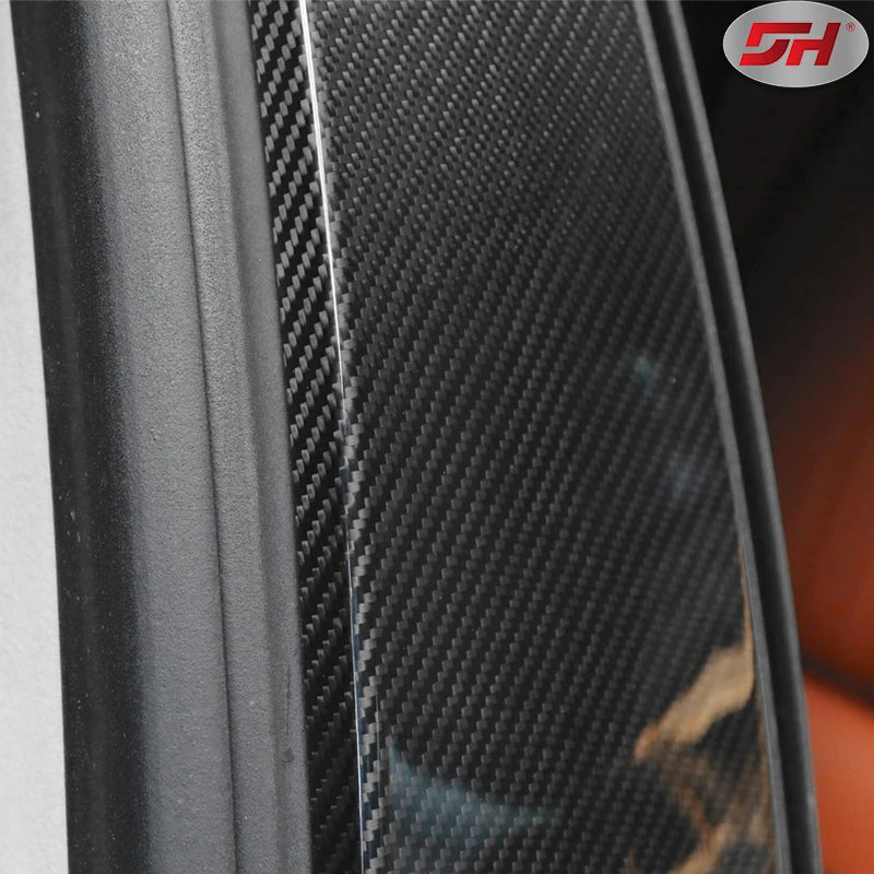 Car Carbon Fiber Window Center Pillar B-pillar Decorative Sticker Cover for Maserati Quattroporte Ghibli 2013- UP