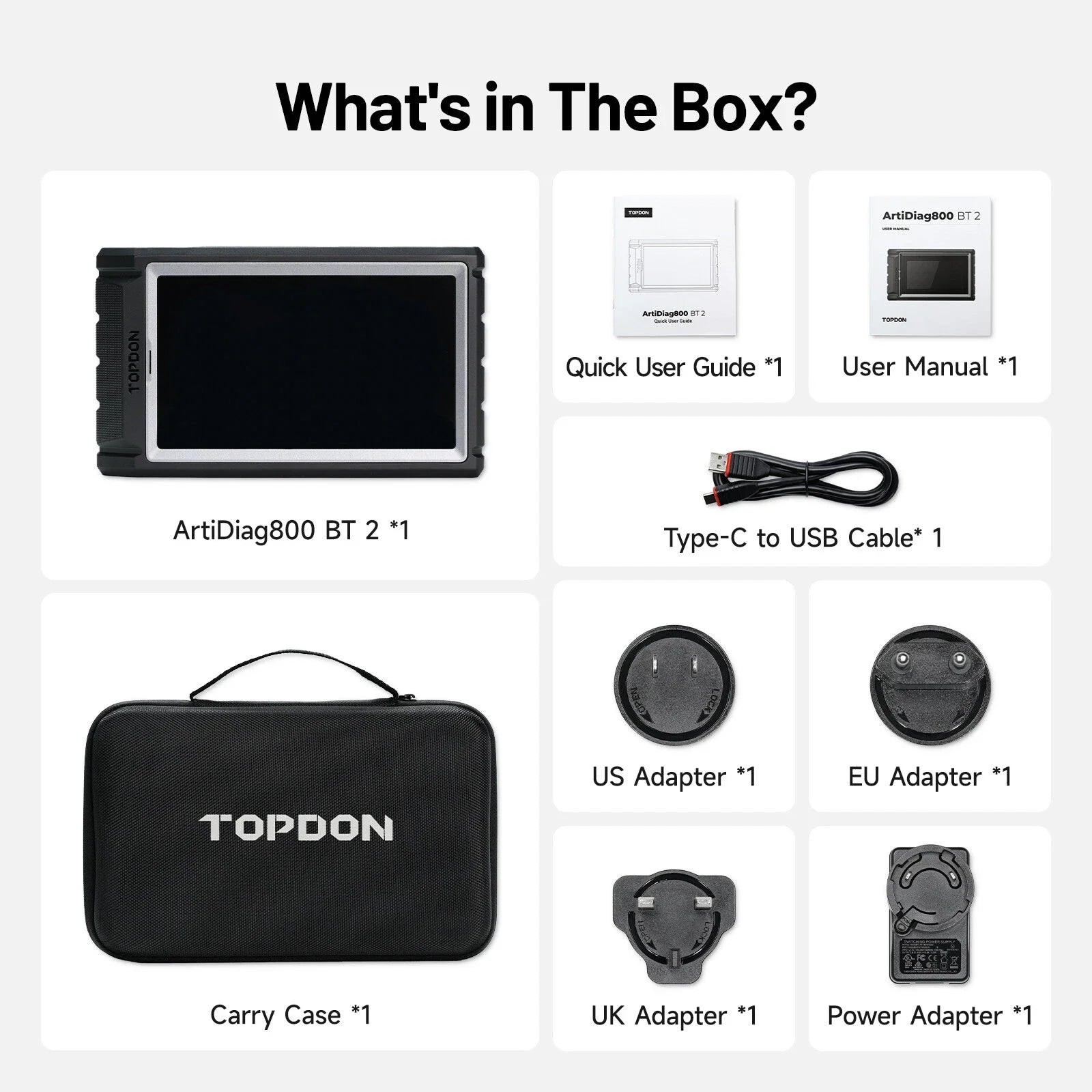 TOPDON Artidiag800 BT 2 OBDII Scanner All System Auto Diagnostic Scan Tool Bi-Directional Control Active Tes 28+ Reset Service