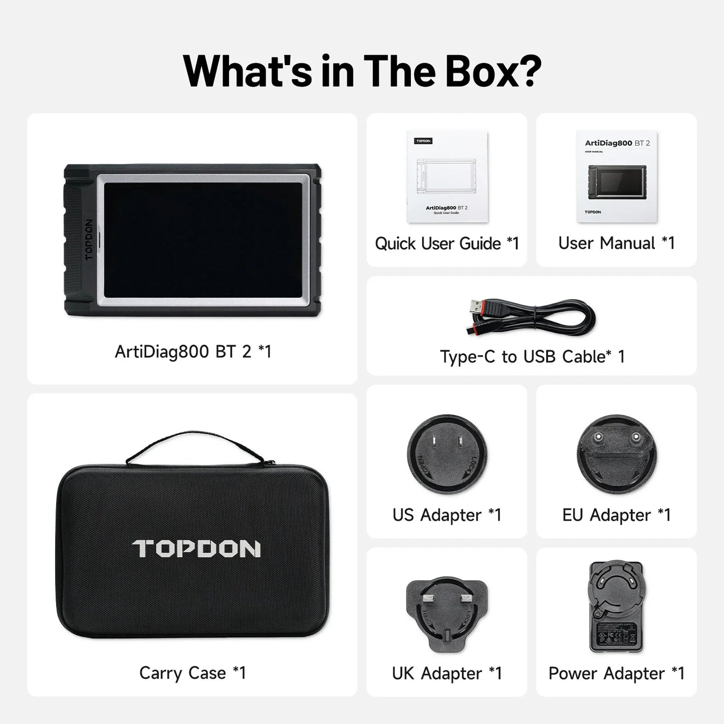 TOPDON Artidiag800 BT 2 OBDII Scanner All System Auto Diagnostic Scan Tool Bi-Directional Control Active Tes 28+ Reset Service