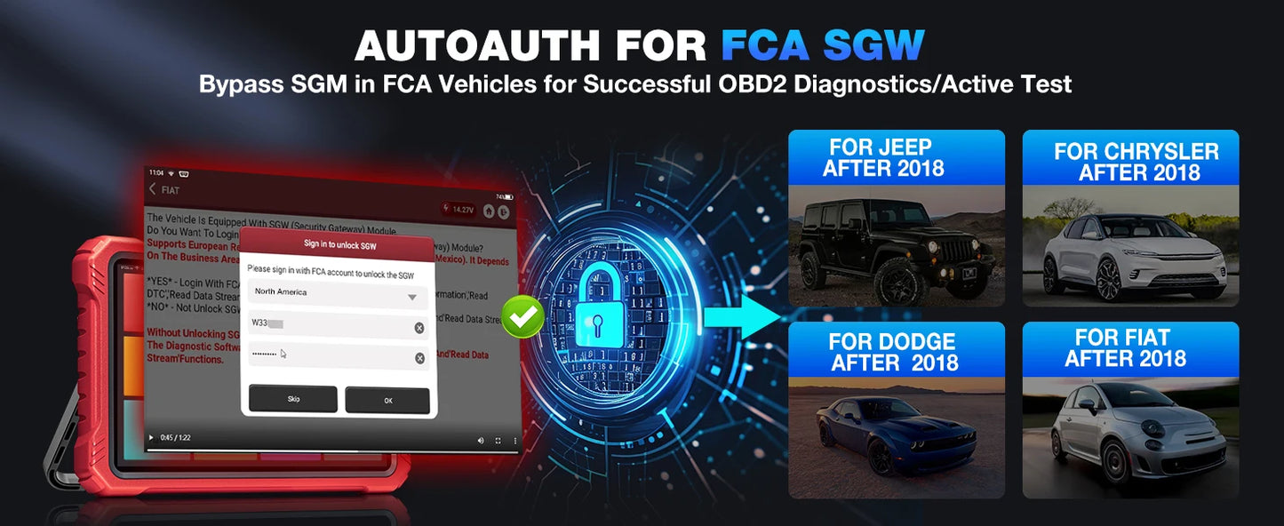 2025 KINGBOLEN K10 Pro Bi-Directional Scanner Full Systems Diagnostic Scan Tool, 40 Reset ECU Coding,AutoAuth for FCA SGW