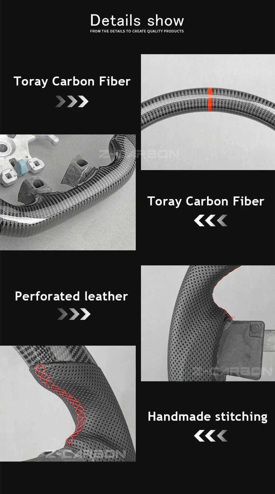 Carbon Fiber Steering Wheel For Dodge Ram 1500 2500 3500 2012‑2018 Perforated Leather Steering Wheel Replacement Accessories