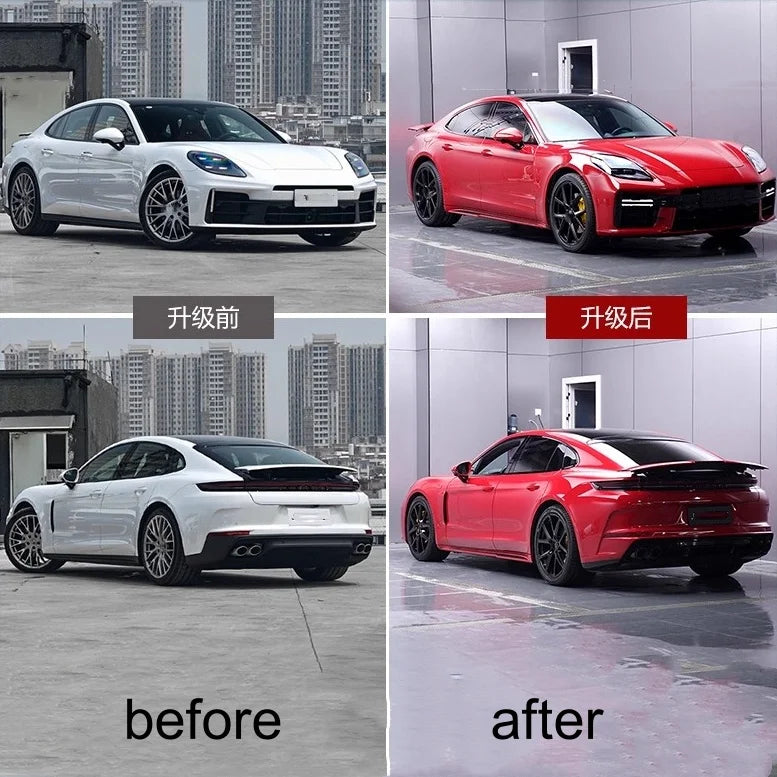 Unpainted Car Kit For Porsche Panamera 976 2024 2025 Modified Front Rear Bumper Lip Grille Side Skirt Fog Lamp Frame