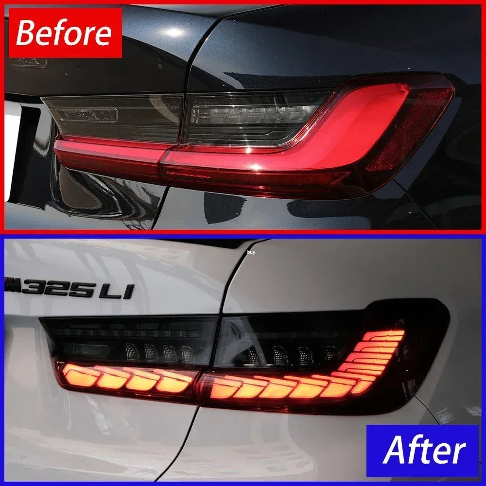 Car Taillights For BMW 3 Series G20 G28 320i 325i 330i 2020-2024 Upgrade LED Dynamic Dragon Scale Taillight Accessories Assembly