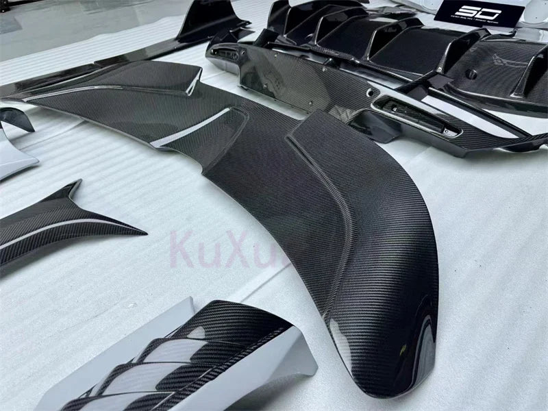 High Quality Dry Carbon Fiber Body Kit for McLaren 720S RY Style Front Lip Side Skirts Rear Diffuser Fenders Engine Hood