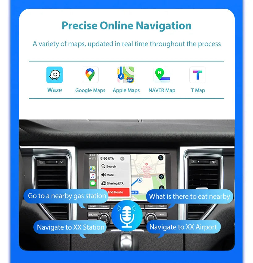 Wireless CarPlay6.5" 8.8 '10.25" For Ferrari F12 F458 812 F488 F8 Potorfino Android mirror link AirPlay CarPlay function