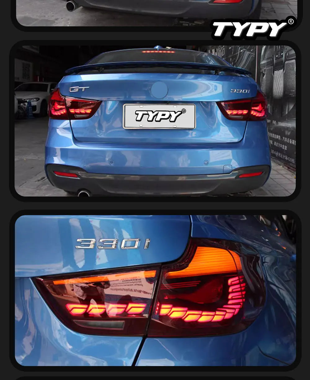 TYPY Car Tail Lights For BMW 3 Series GT F34 2013-2020 LED Car Tail Lamps Daytime Running Lights Dynamic Turn Signals