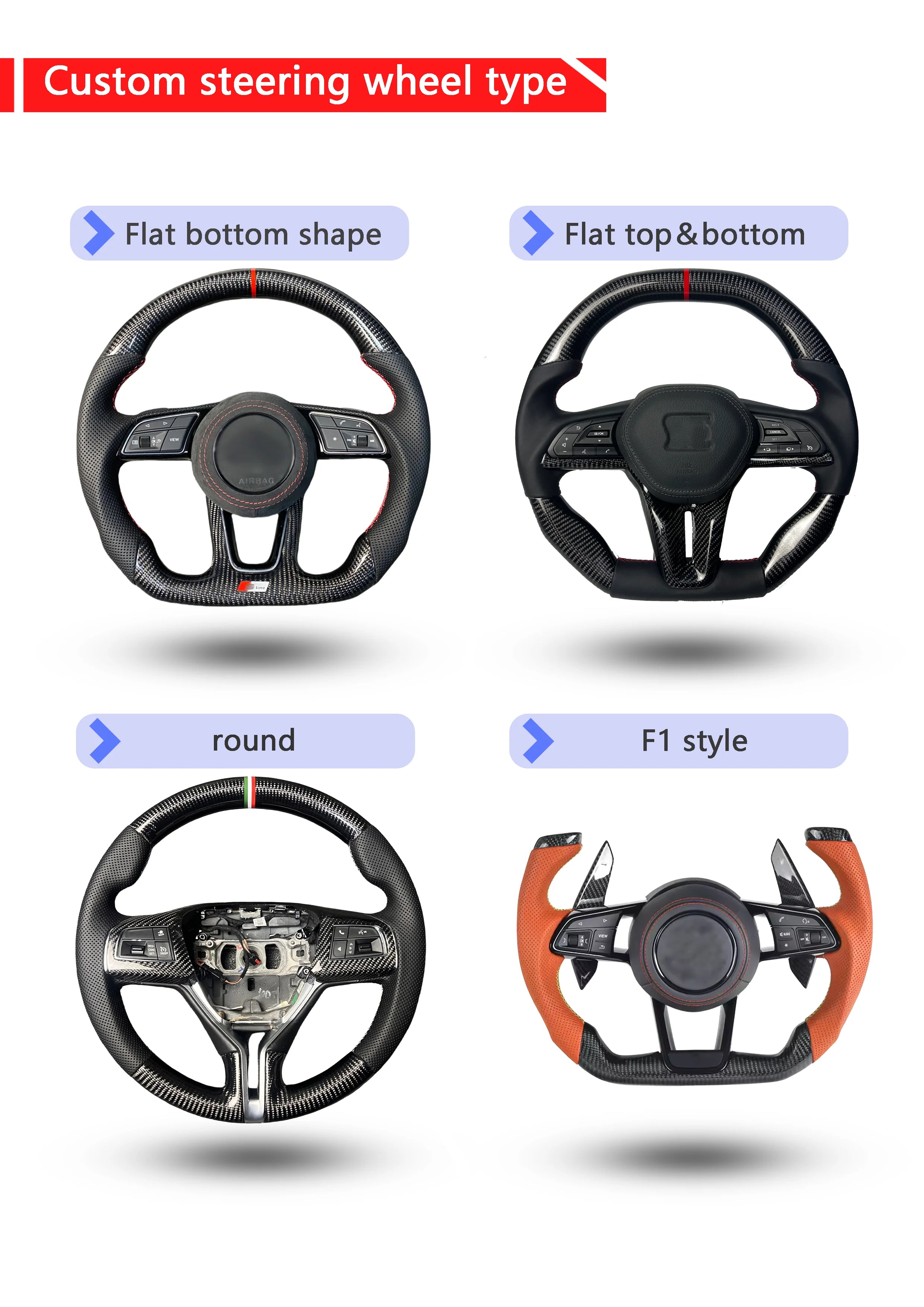 LED Genuine leather carbon fiber steering wheel suitable for Honda Accord CU2 SPIRIOR 2008-2017 series