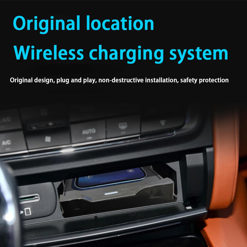 for Maserati Quattroporte M156 2014-2024 Center Console Storage Car Wireless Mobile Phone Charger QI 18W Magsafe Fast Charging
