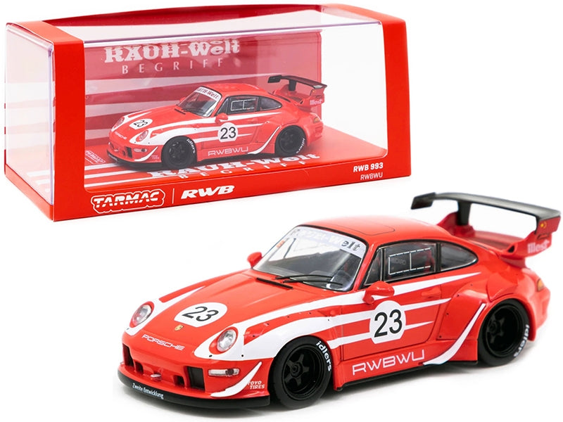 Porsche RWB 993 #23 "RWBWU" Red with White Stripes "RAUH-Welt - Premium Porsche Models from Tarmac Works - Just $63.89! Shop now at Rapidvehicles