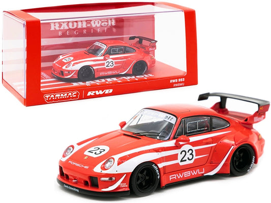 Porsche RWB 993 #23 "RWBWU" Red with White Stripes "RAUH-Welt - Premium Porsche Models from Tarmac Works - Just $58.99! Shop now at Rapidvehicles