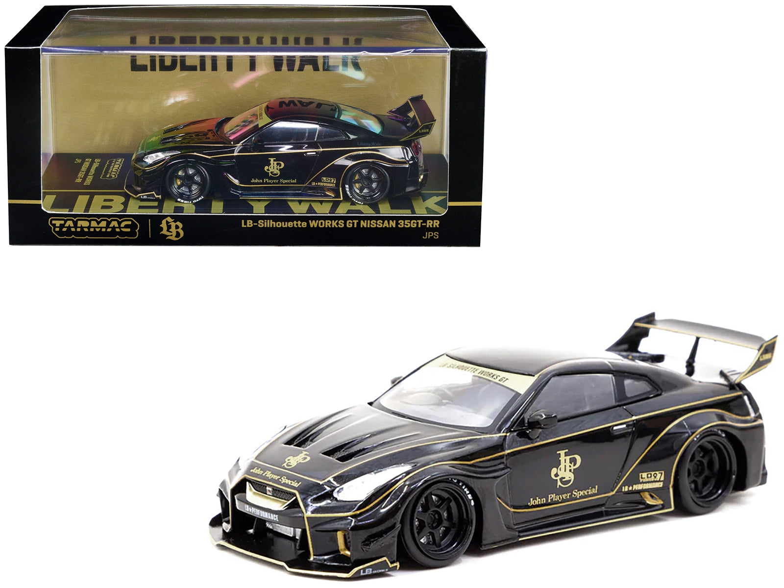 Nissan 35GT-RR LB-Silhouette WORKS GT RHD (Right Hand Drive) Black "John Player Special" 1/43 Diecast Model Car by Tarmac Works - Premium Nissan Models from Tarmac Works - Just $58.03! Shop now at Rapidvehicles