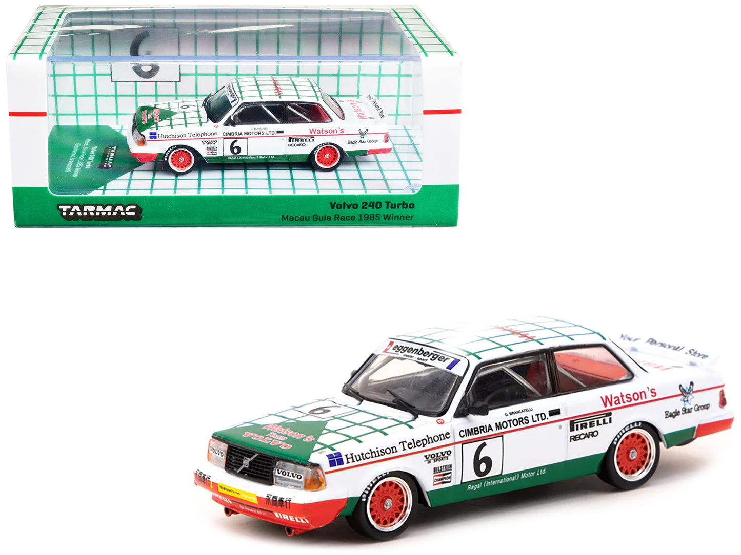 Volvo 240 Turbo #6 Gianfranco Brancatelli Winner "Macau Guia - Premium Volvo Models from Tarmac Works - Just $59.99! Shop now at Rapidvehicles