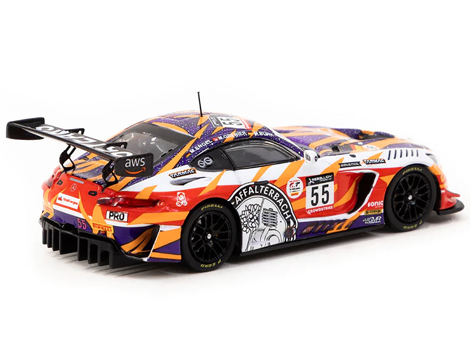 Mercedes-AMG GT3 #55 Maximilian Buhk - Maro Engel - Mikael Grenier "GruppeM Racing" "24 Hours of Spa" (2022) "Hobby64" Series 1/64 Diecast Model Car by Tarmac Works