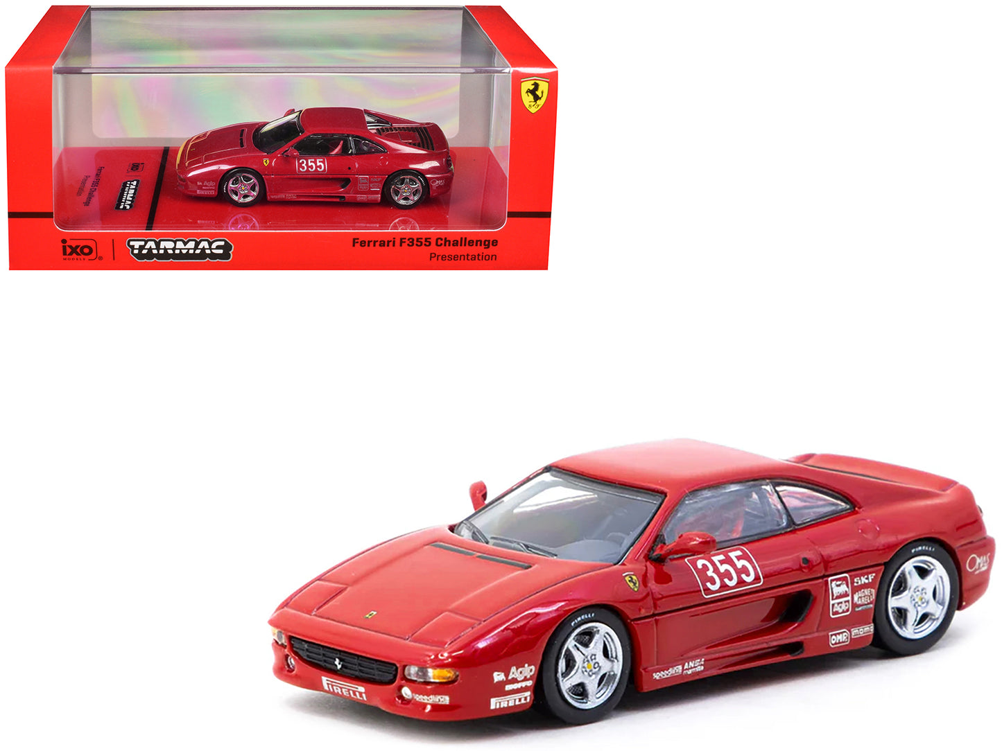 Ferrari F355 Challenge #355 "Presentation" Red "Hobby64" Series 1/64 Diecast Model by Tarmac Works - Use code SHOPAPP15 to get 15 percent off