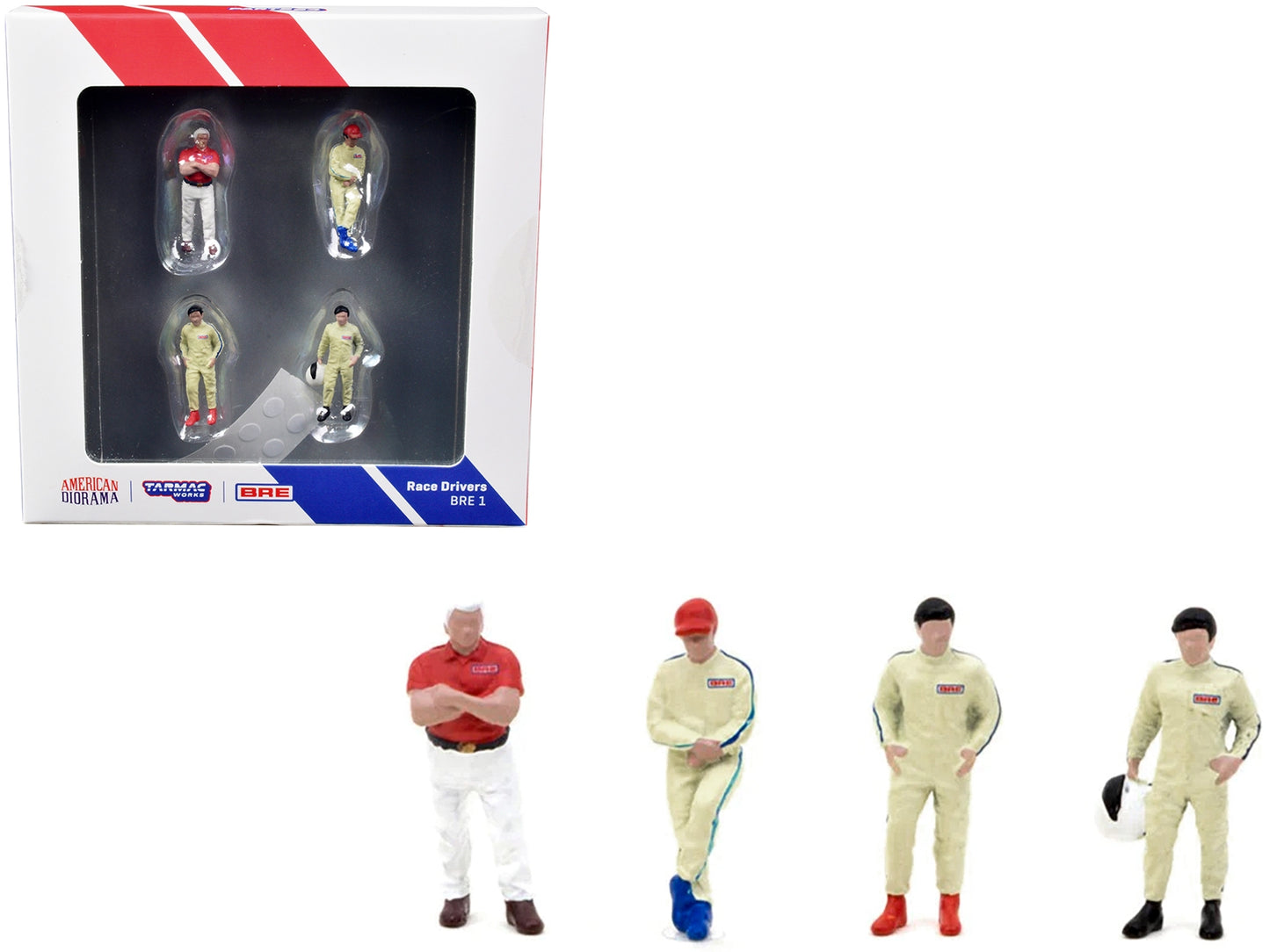 "Race Drivers" 4 Piece Diecast Figure Set "BRE" for 1/64 Scale - Premium Figures from Tarmac Works - Just $40.49! Shop now at Rapidvehicles