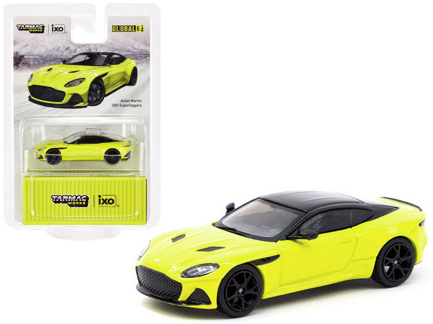 Aston Martin DBS Superleggera Yellow Metallic with Black Top - Premium Aston Martin Models from Tarmac Works - Just $39.59! Shop now at Rapidvehicles