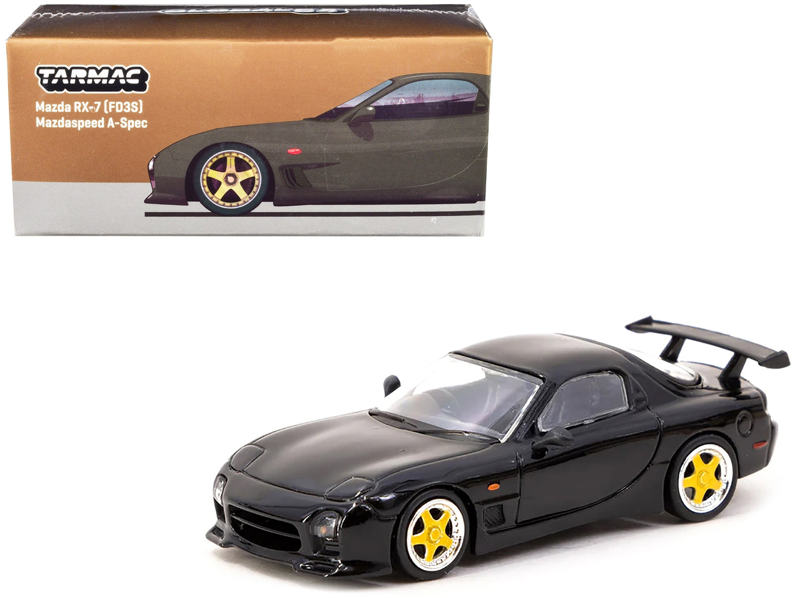 Mazda RX-7 FD3S Mazdaspeed A-Spec Brilliant Black "Global64" Series 1/64 Diecast Model by Tarmac Works - Premium Mazda Models from Tarmac Works - Just $32.99! Shop now at Rapidvehicles